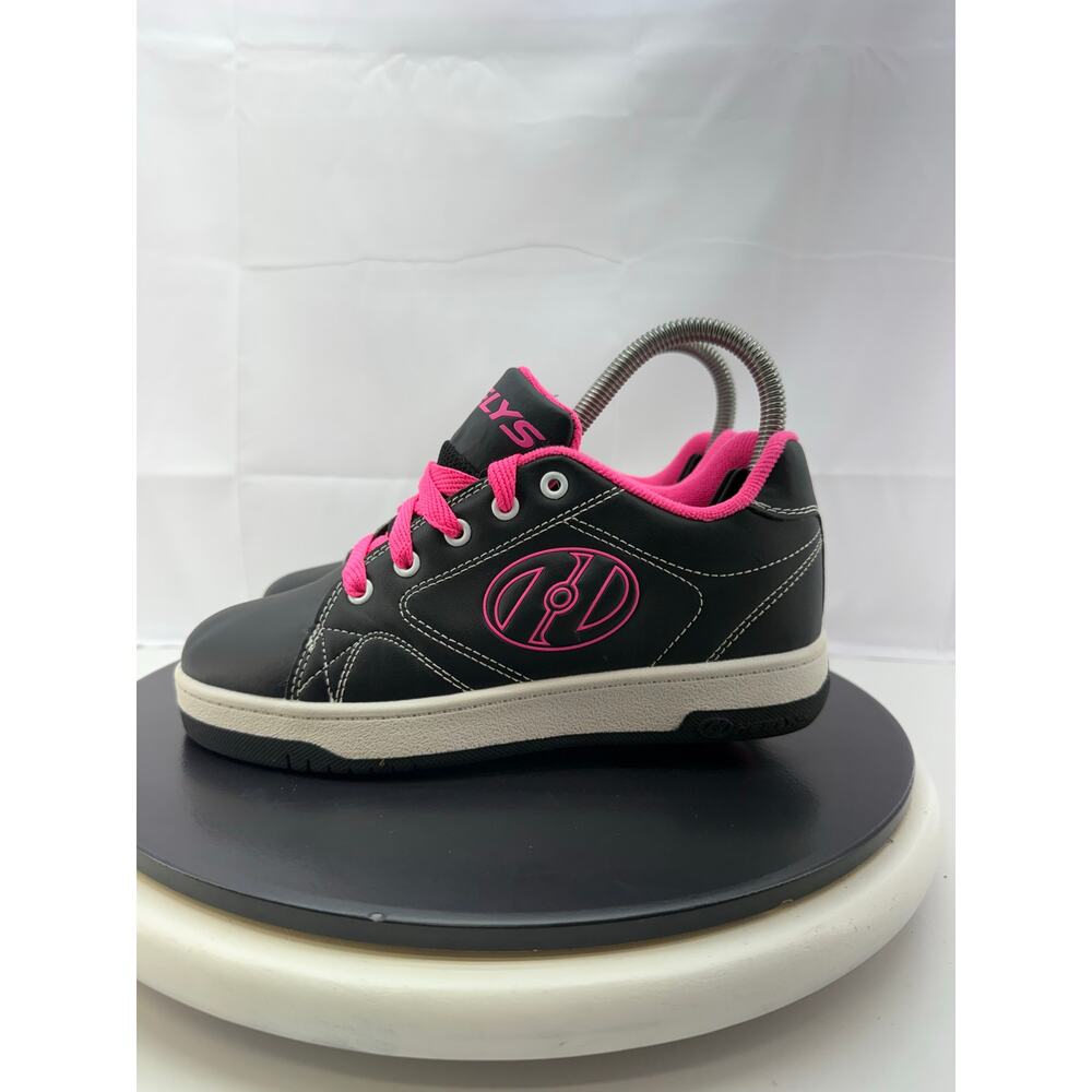 Heelys Voyager Youth Size 4‎ Black Pink Wheeled Roller Skate Shoes Low Sneakers